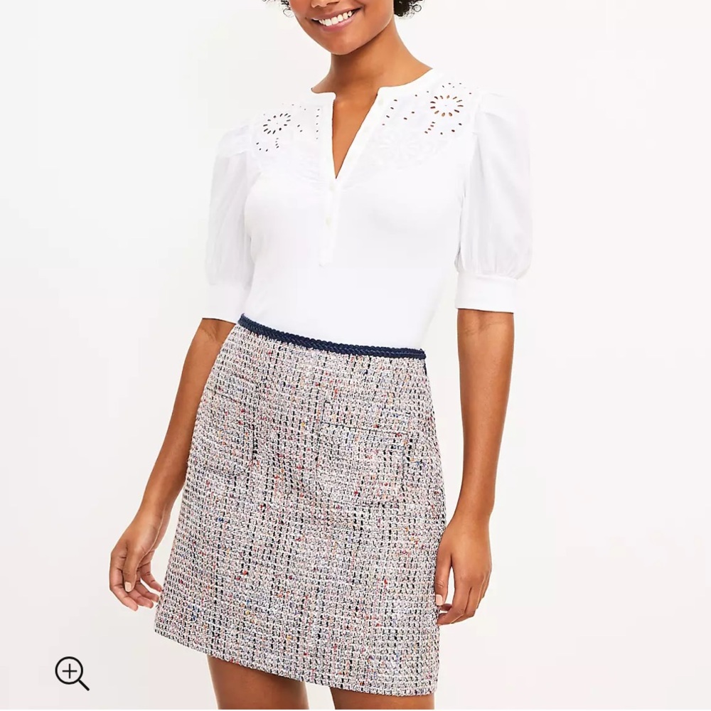 Ann Taylor LOFT Tweed Pocket Shift Mini Skirt size 6